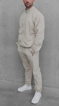 Premium Lined Nylon Jacket in Cream