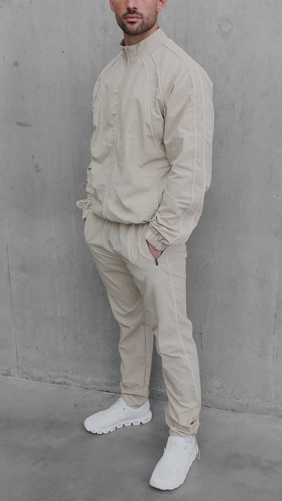 Premium Lined Nylon Jacket in Cream