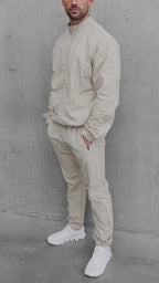 Premium Lined Nylon Jacket in Cream