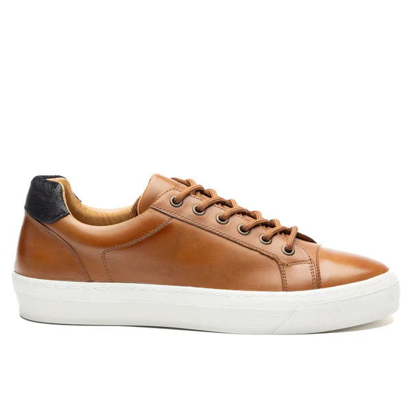 Premium Leather Cupsole Trainer – Tan