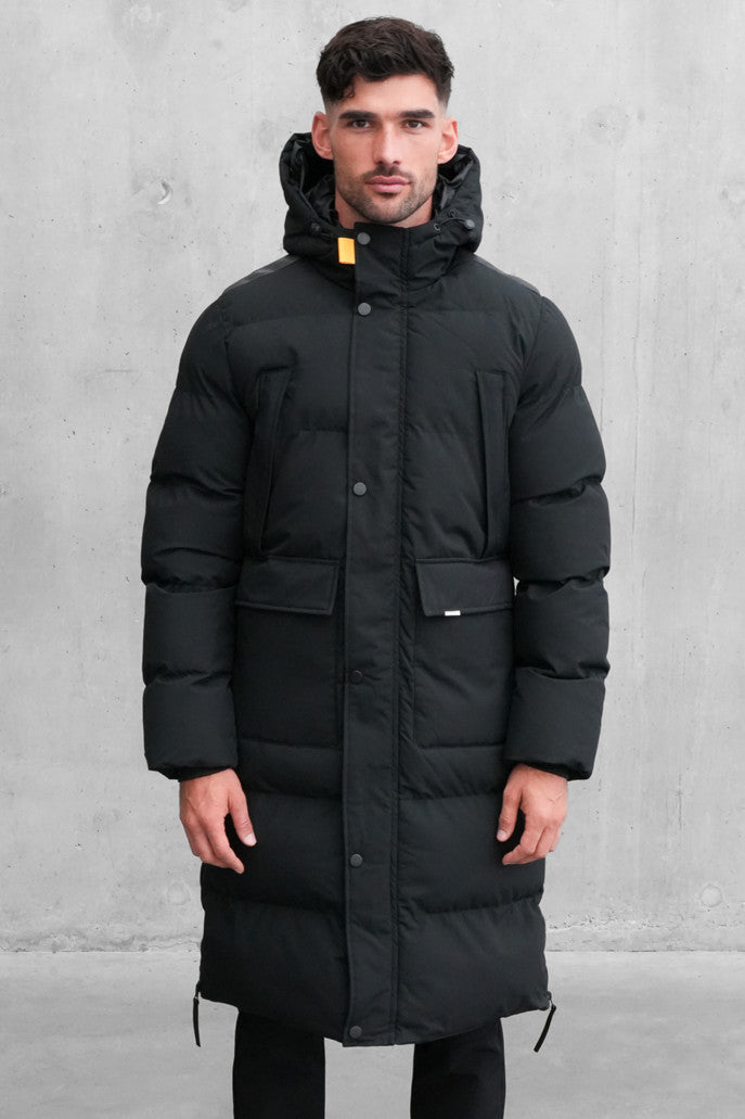 Clarence Longline Quilted Jacket in Black