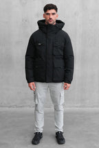 Padded Faux Down Jacket (Black)
