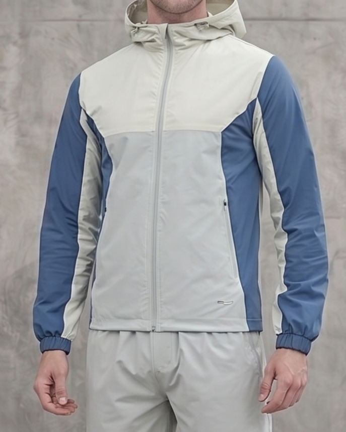 Active Colour Block Jacket in Beige